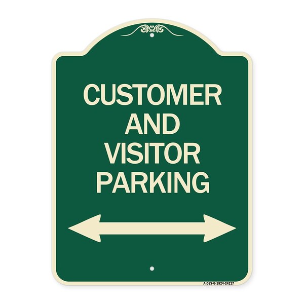 Signmission Customer and Visitor Parking Bidirectional Arrow Heavy-Gauge Aluminum Sign, 24" x 18", G-1824-24217 A-DES-G-1824-24217 - main